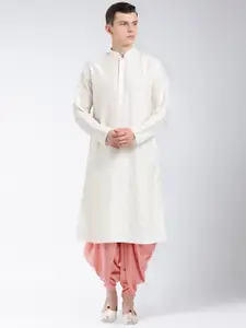 KISAH Men White Solid Kurta