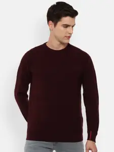 Van Heusen Sport Men Maroon Self Design Sweater
