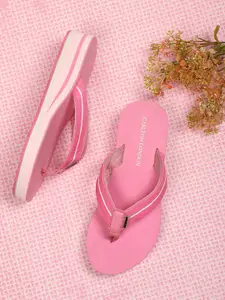 Carlton London Women Pink Thong Flip-Flops