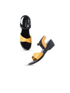 Walkfree Yellow Wedge Sandals