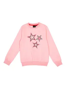 CREMLIN CLOTHING Girls Pink Printed Sweatshirt