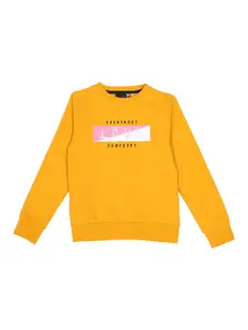 CREMLIN CLOTHING Girls Yellow Printed Sweatshirt