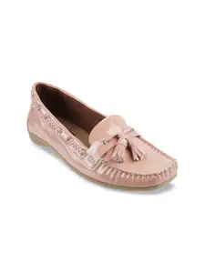 Catwalk Women Pink Solid Tassel Loafers