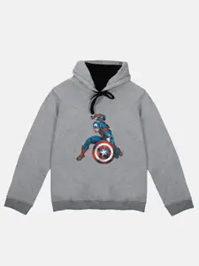 Marvel by Wear Your Mind Boys Grey Marvel Avengers Printed Hooded Sweatshirt
