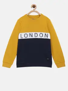 3PIN Boys Mustard Colourblocked Sweatshirt