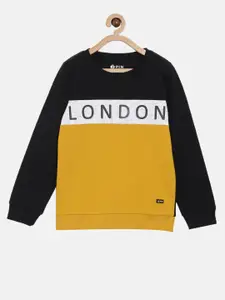 3PIN Boys Mustard Colourblocked Sweatshirt