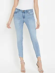 Madame Women Blue Skinny Fit Heavy Fade Stretchable Jeans