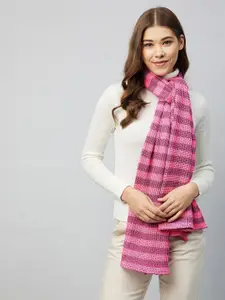 Athena Women Mauve & Pink Striped Scarf