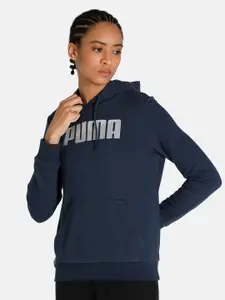Puma Women Blue Hooded Sweatshirt