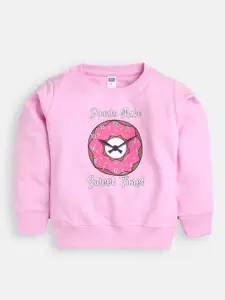 Nottie Planet Boys Pink Printed Pure Cotton Sweatshirt