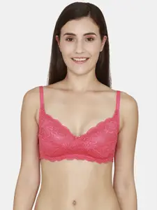 Rosaline by Zivame Red Floral T-shirt Bra