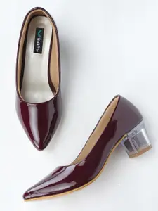 Walkfree Maroon Block Pumps