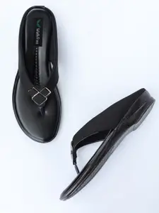 Walkfree Women Black Comfort Heels