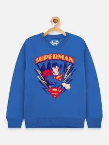 Kids Ville Boys Blue Superman Printed Sweatshirt
