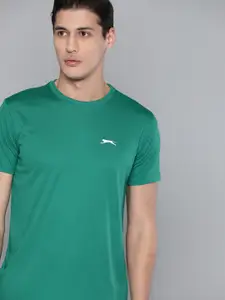Slazenger Men Green Brand Logo Running T-shirt