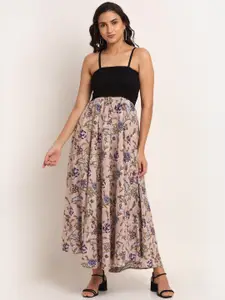 Aawari Purple Floral Printed Maxi Dress