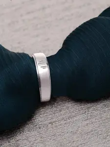 Clara Women 92.5 Sterling Silver-Toned & White CZ-Studded Adjustable Finger Ring