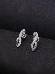 Clara Silver-Toned Contemporary Studs Earrings