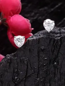 Clara Silver-Toned Contemporary Studs Earrings