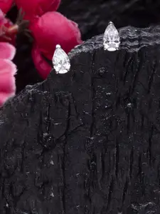 Clara Silver-Toned Contemporary Studs Earrings