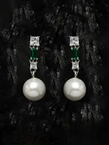 Clara Silver-Toned Contemporary Drop Earrings