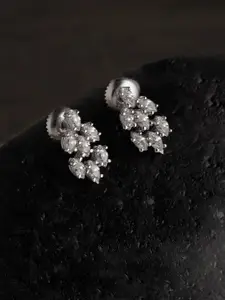 Clara Silver-Toned Contemporary Studs Earrings