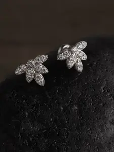 Clara Silver-Toned Contemporary Studs Earrings