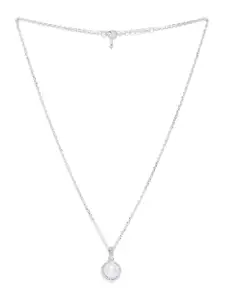 Clara Silver-Toned Sterling Silver Rhodium-Plated Chain with Pendant