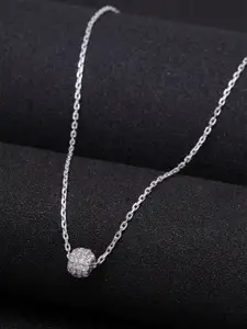 Clara Silver-Toned Sterling Silver Rhodium-Plated Chain with Pendant