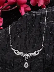 Clara Silver-Toned Sterling Silver Rhodium-Plated Chain with Pendant