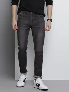 The Indian Garage Co Men Black Slim Fit Light Fade Stretchable Jeans