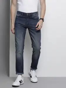 The Indian Garage Co Men Blue Slim Fit Mid-Rise Heavy Fade Stretchable Jeans