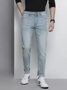 The Indian Garage Co Men Blue Slim Fit Light Fade Stretchable Jeans