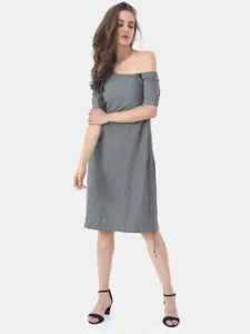 STYL CO. Grey One-Shoulder Ruched Sheath Dress