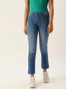 IVOC Women Blue Boyfriend Fit Mid-Rise Clean Look Light Fade Stretchable Jeans