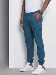 The Indian Garage Co Men Blue Slim Fit Easy Wash Joggers