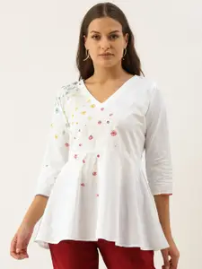 OKHAI White Pure Cotton Embroidered Top