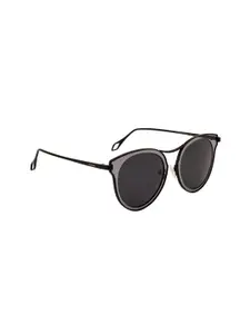 Ted Smith Women Grey Lens & Black Cateye Sunglasses with Polarised Lens