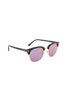 Ted Smith Women Blue Lens & Gold-Toned Sunglasses with Polarised Lens