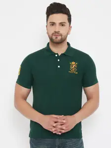 THE MILLION CLUB Men Green Polo Collar T-shirt