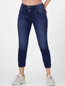 ONLY Women Blue Skinny Fit Heavy Fade Jeans