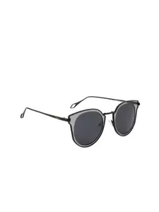 Ted Smith Women Grey Lens & Black Browline Sunglasses with Polarised Lens
