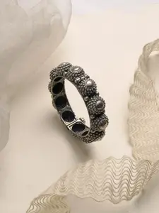 TEEJH Oxidised Silver-Plated Bangle