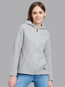 Beverly Hills Polo Club Women Grey Hooded Sweatshirt