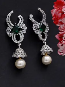KARATCART Green Classic Drop Earrings