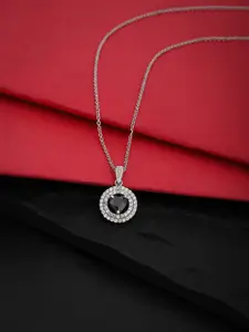 VANBELLE 925 Sterling Silver Rhodium-Plated Cubic Zirconia Necklace