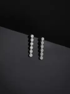 VANBELLE 925 Sterling Silver CZ-Studded Contemporary Streling Silver Drop Earrings