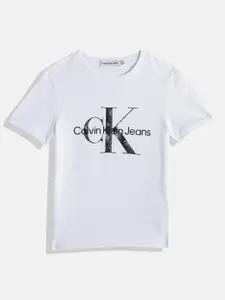 Calvin Klein Jeans Boys Brand Logo Printed Organic Cotton T-shirt