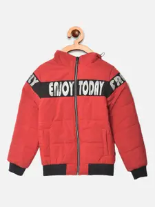 Crimsoune Club Boys Red Bomber with Patchwork Jacket
