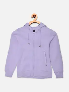 Crimsoune Club Girls Purple Hooded Sweatshirt